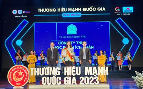 Dược phẩm Ích Nhân tự hào nhận giải thưởng Thương hiệu mạnh quốc gia 2023