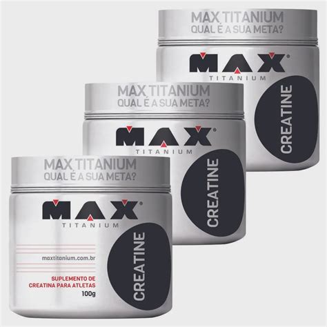 Kit 3 Creatina 100g Max Titanium Aminoácido Massa Muscular