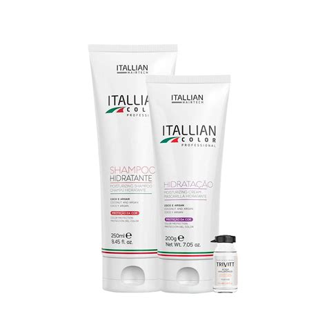 Kit Itallian Color Professional Protection Shampoo Máscara e Ampola de