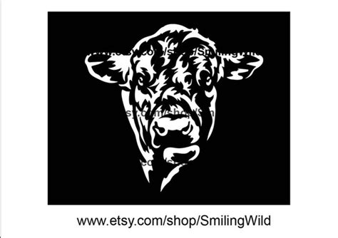 Braford Cattle Svg Vector Graphic File Braford Bull Cuttable Etsy