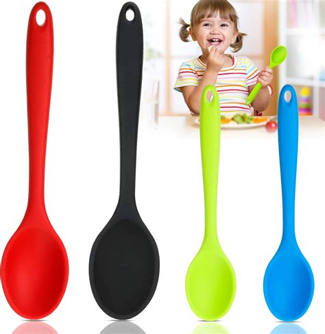 Pack Silicone Mixing Spoons Set Nonstick Kitchen Spoons Cooking