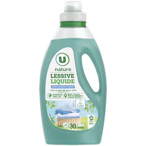 Lessive liquide parfum fraîcheur intense U Nature 30 lavages 1 5 L