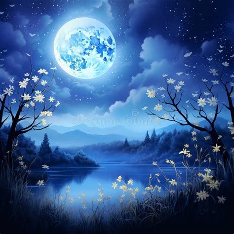 Lunar Lullaby Embracing The Gentle Moonbeams And Tranquil Night Sky A