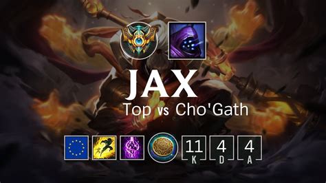 Jax Top Vs Chogath Euw Challenger Patch 8 1 Youtube