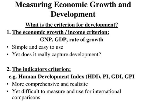 Ppt Measuring Economic Growth And Development Powerpoint Presentation Id1398519