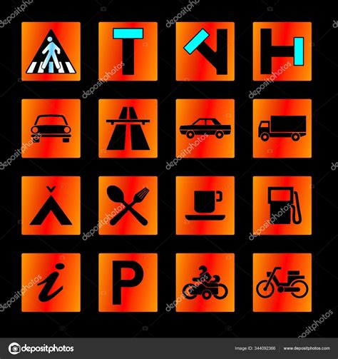 Traffic Road Signs Format Vektor Vektor Stok Oleh Yayimages