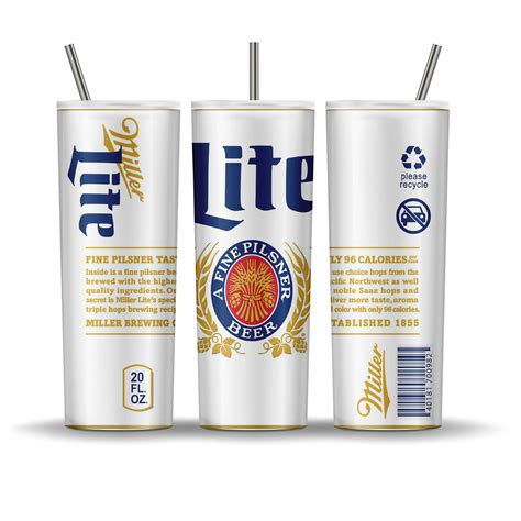 20 Oz Skinny Tumbler A W Miller Lite Tumbler Sublimation Design Miller