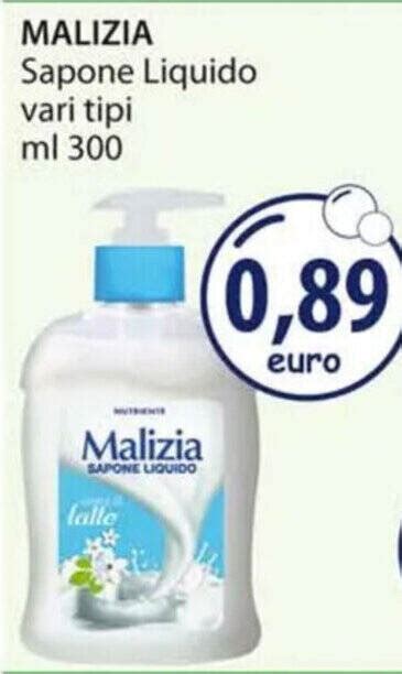 MALIZIA Sapone Liquido Vari Tipi Ml 300 Offerta Di Acqua Sapone