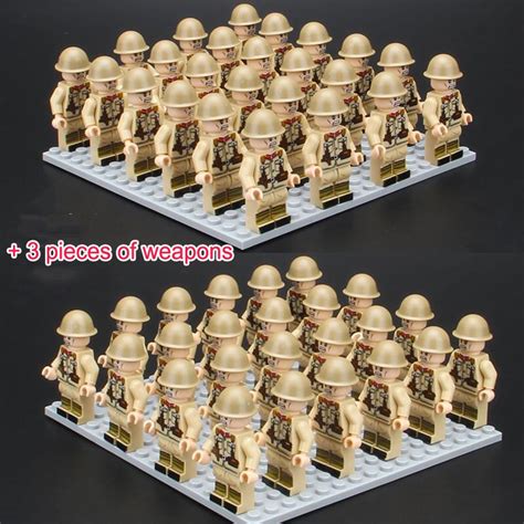 24pcsset American Germany Soldier Minifigures Toy Building Kit Toys