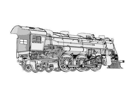 Premium Vector | Drawing of an old steam locomotive on a white ...