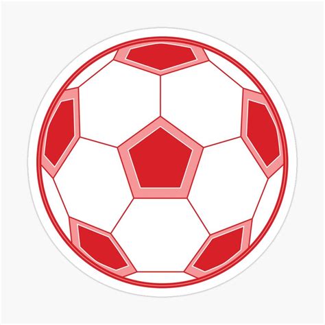 A Red And White Soccer Ball Sticker