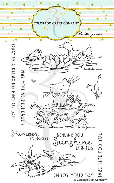 Colorado Craft Company Clear Stamps 4x6 Pond Pampering By Anita