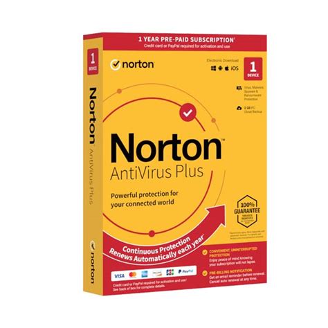 Norton Antivirus Plus 2GB 1 User Device 12 Months Matrix Warehouse