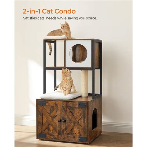 Cat Tree With Litter Box Enclosure Feandrea