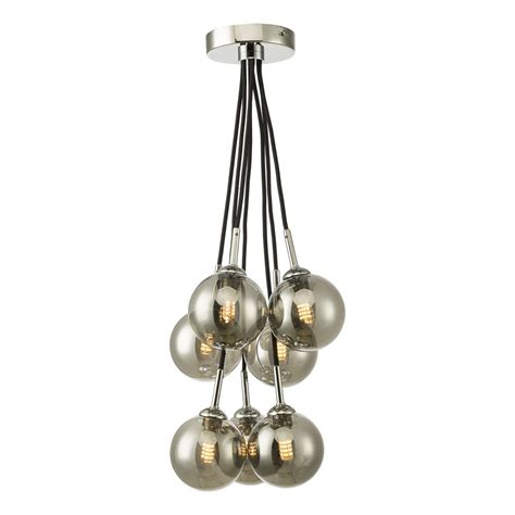 Elpis Light Cluster Pendant Light Polished Chrome Smoked Glass