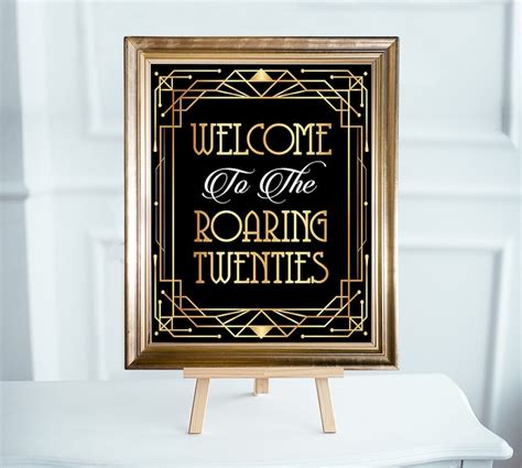 Welcome To The Roaring 20s Sign Printable Jpeg Files Great Etsy