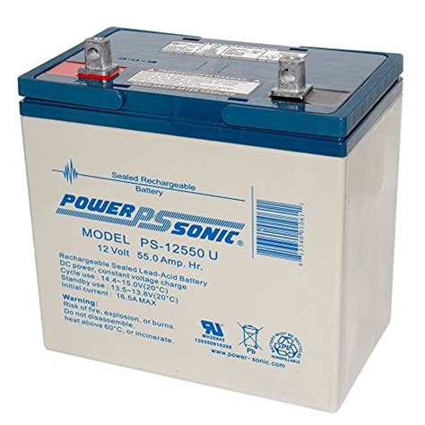 Powersonic PS 12550 12 Volt 55 Hour Sealed Lead Acid Battery With