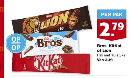 Bros Kitkat Of Lion Stuks Aanbieding Bij Hoogvliet