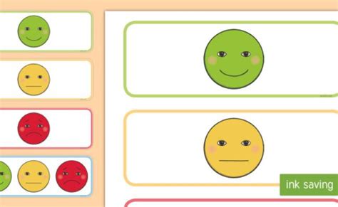 Smiley Face Self Assessment Labels Cards Just Teach It Otosection