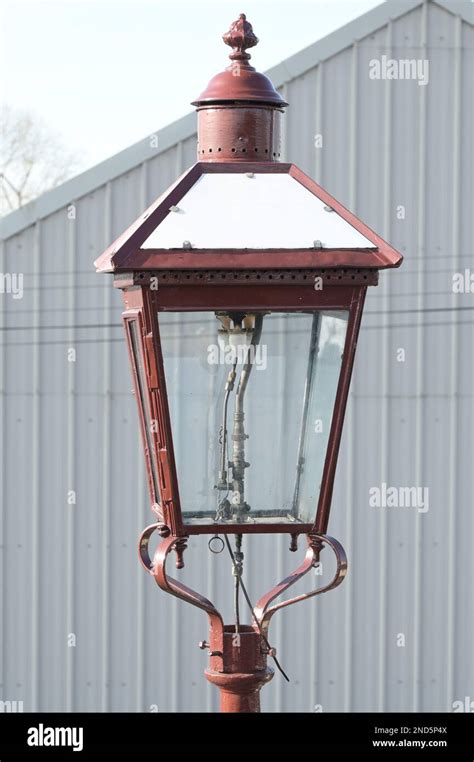 A Victorian gas mantle outdoor lamp Stock Photo - Alamy