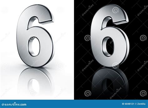 El Número 6 En El Suelo Blanco Y Negro Stock De Ilustración