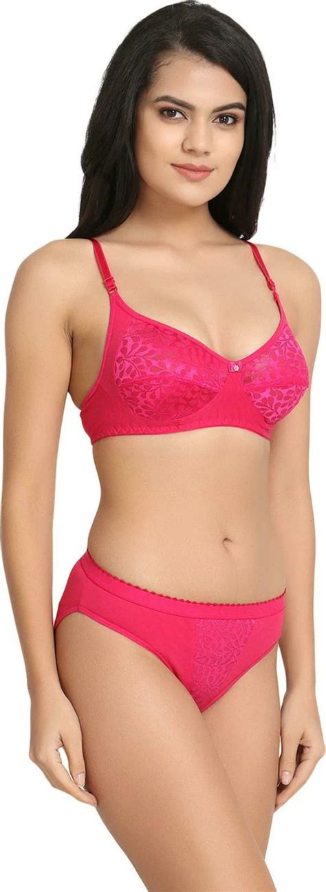 Tace Women Pink Solid Hosiery Lingerie Set Jiomart