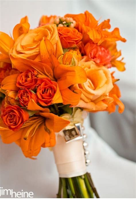 Summer Orange Wedding Bouquet Orange Lilly S Double Tulips Voodoo