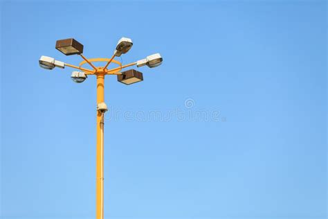 Lamp Post With Security Camera Stock Image Image Of Light