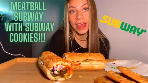 Asmr Subway Meatball Sub And Chocolate Chip Cookies Youtube