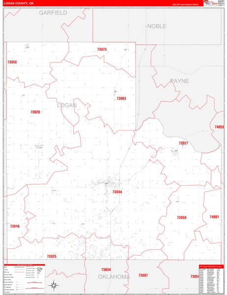 Logan County, OK Digital Map - Red Line