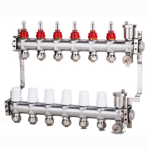 Stainless Steel Hydronic Manifold For Pex Radiant Floor Heating