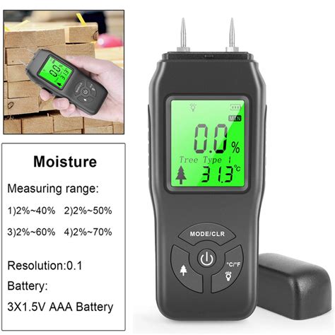 Wood Moisture Meter Digital Non Contact Lcd Humidity Tester Measuring