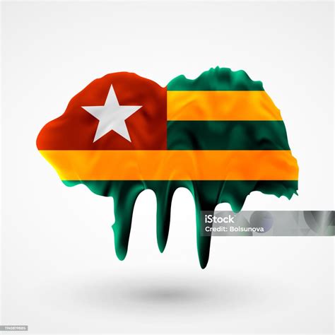 Vector Isolated Flag Of Togo Painted Colors Stock Illustration ...