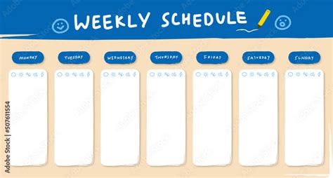 Weekly Schedule Stock Vector | Adobe Stock