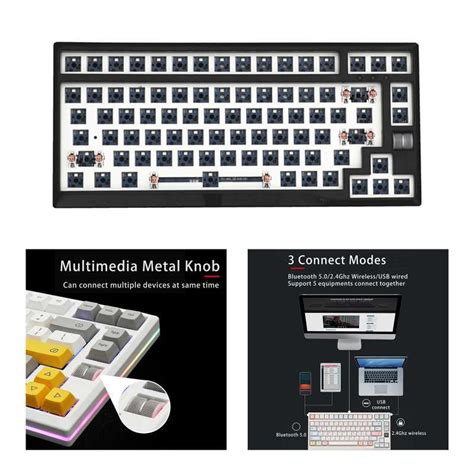 Jual Hot Swap Mechanical Keyboard DIY Kit Programmable Macros Modular PC Black Di Seller Homyl