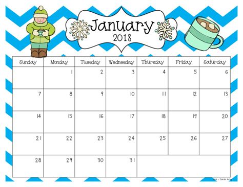 Free 2018 And 2019 Calendar Teacher Calendar Printables Teacher Calendar Preschool Calendar