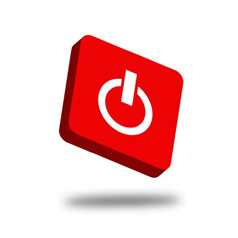 Shutdown Button Red Color 3d Realistic Icon 20534799 Vector Art At Vecteezy