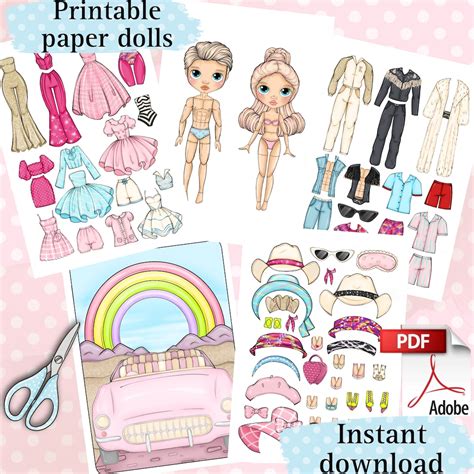 Printable Paper Doll Blythe With Clothes Digital Pdf Girly Busy Book