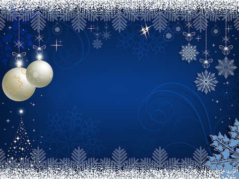 Fondo De Navidad Azul Con Bolas Blancas Vector Premium