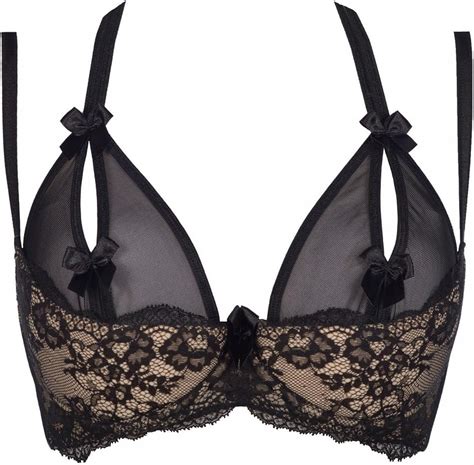 Axami Soutien Gorge Push Up Redresse Seins Beige Dentelle Noire