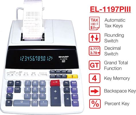 Sharp EL 1197PIII Calculadora de impresión a color de alta resistencia