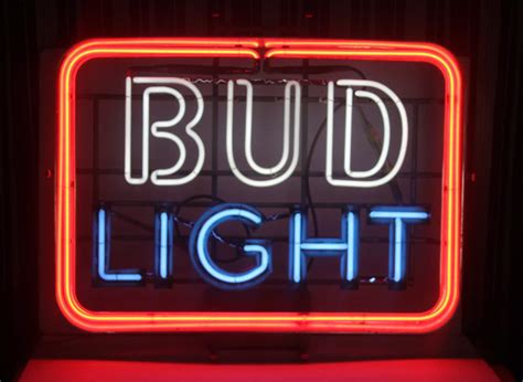 For K Vintage NEON 3 Color Bud Light Sign Large Barware