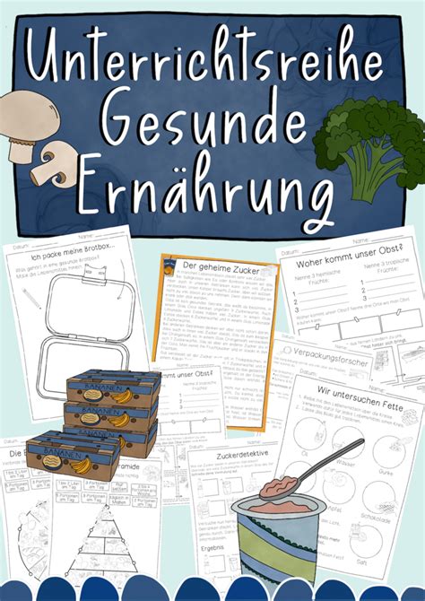 Unterrichtsreihe Gesunde Ernährung Arbeitsblätter Texte PDF