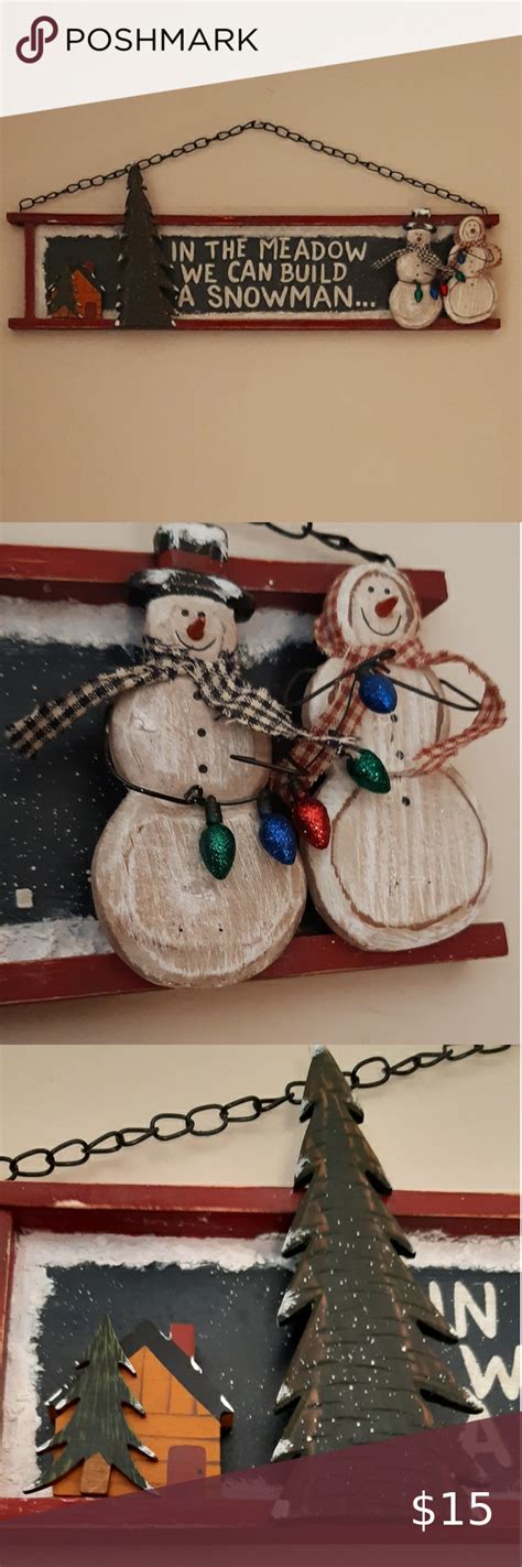 In The Meadow We Can Build A Snowman Wood Hanging Sign Hanging Signs