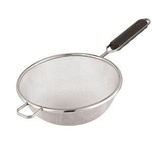 Paderno World Cuisine 9 Inch Round Stainless Steel Strainer With ABS