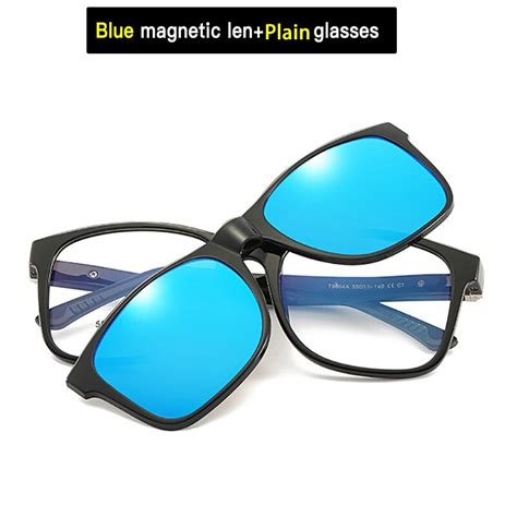 NEW Magnetic Clip on sunglasses polarized lens cover over prescription glasses o - Sunglasses