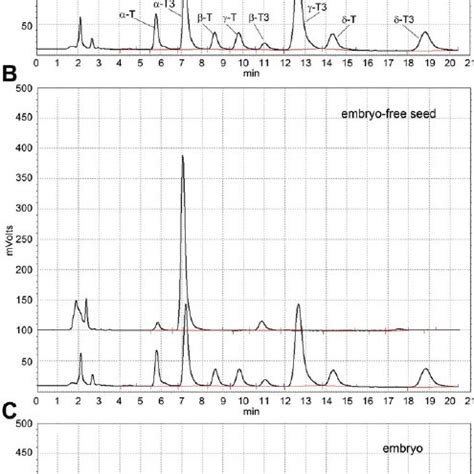 Example Of Hplc Chromatograms Showing The Separation Of The Different