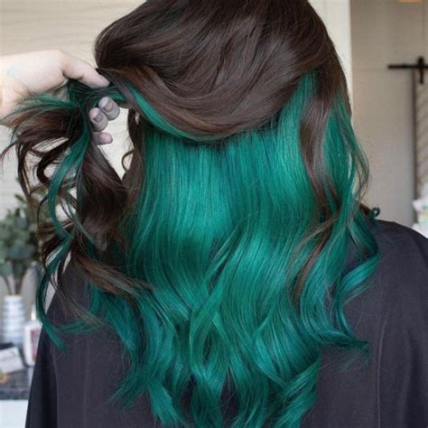 Black And Green Hair Emerald Green Hair Green Hair Colors Hair Dye