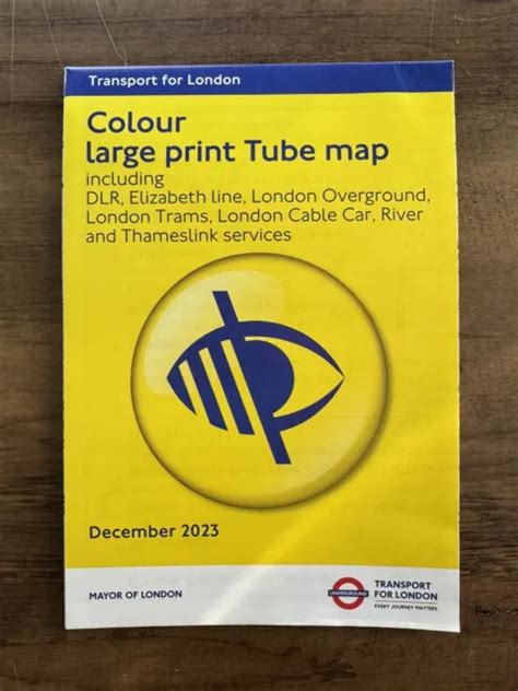 DECEMBER 2023 LARGE Print Tube Map - London Underground and Elizabeth Line £3.50 - PicClick UK