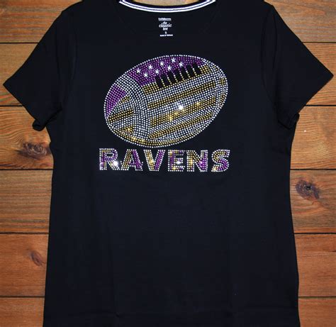 Ravens Football Rhinestone Bling Shirt All Sizes Xs S M Etsy